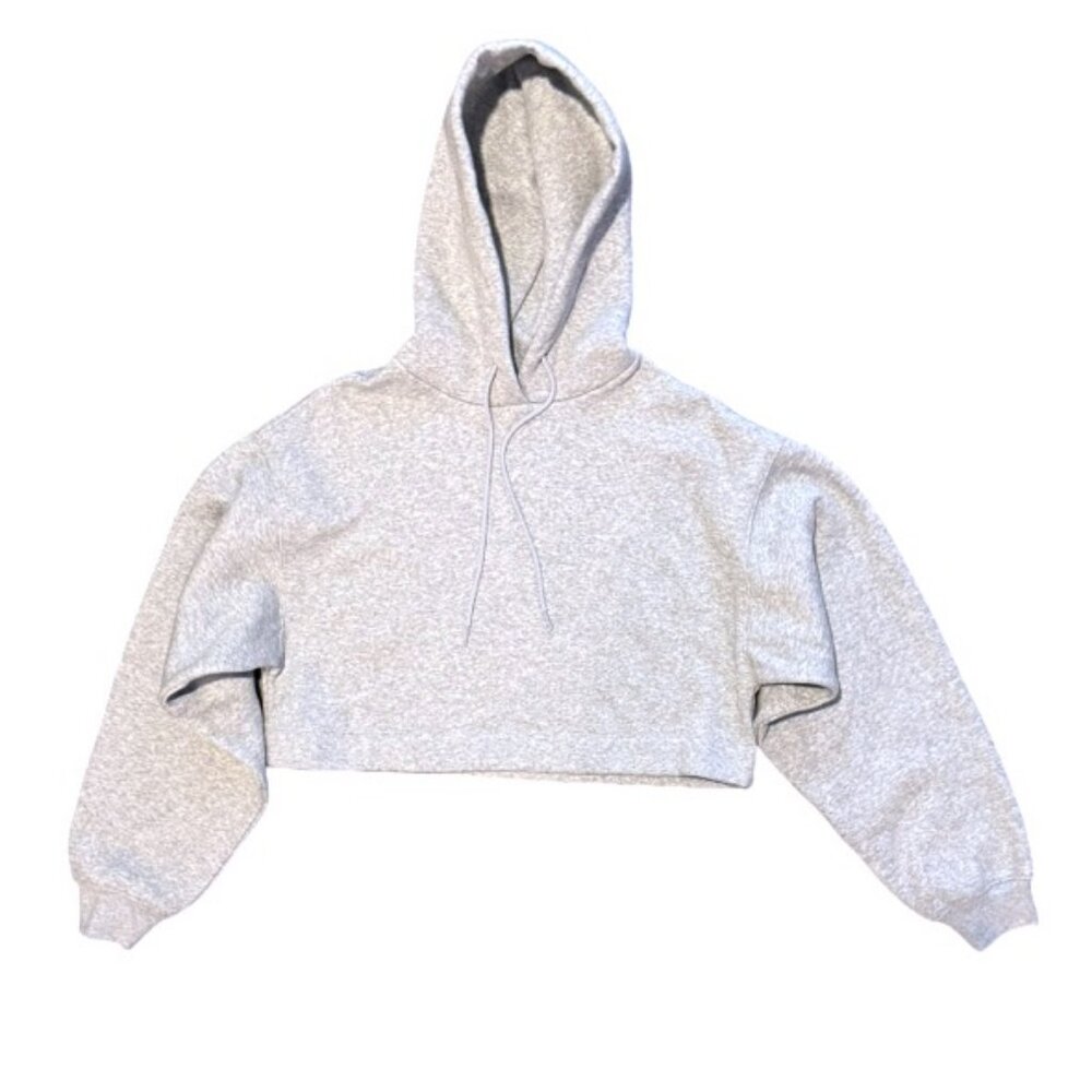 Alo Yoga Bae Dove Grey Oversized Cropped Hoodie Women’s Size XS